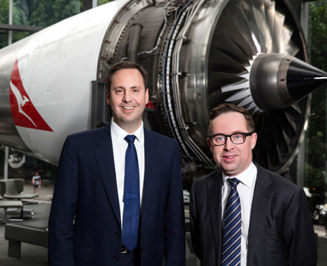 Minister for Trade, Tourism and Investment Steven Ciobo and Qantas CEO Alan Joyce