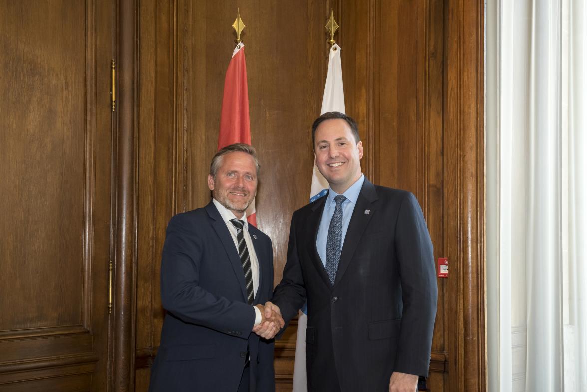 Trade, Tourism and Investment Minister, Steven Ciobo meeting with Danish Minister for Foreign Affairs, Anders Samuelsen in the margins of the Ministerial Council Meeting at the OECD, 6 June 2017.