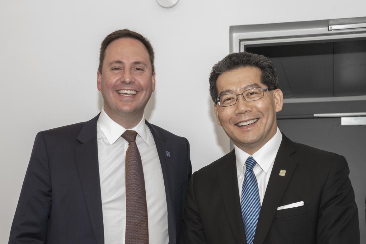 Trade, Tourism and Investment Minister, Steven Ciobo meeting with Gregory Kam-leung So, Hong Kong Secretary for Commerce and Economic Development in the margins of the Ministerial Council Meeting at the OECD, 7 June 2017.