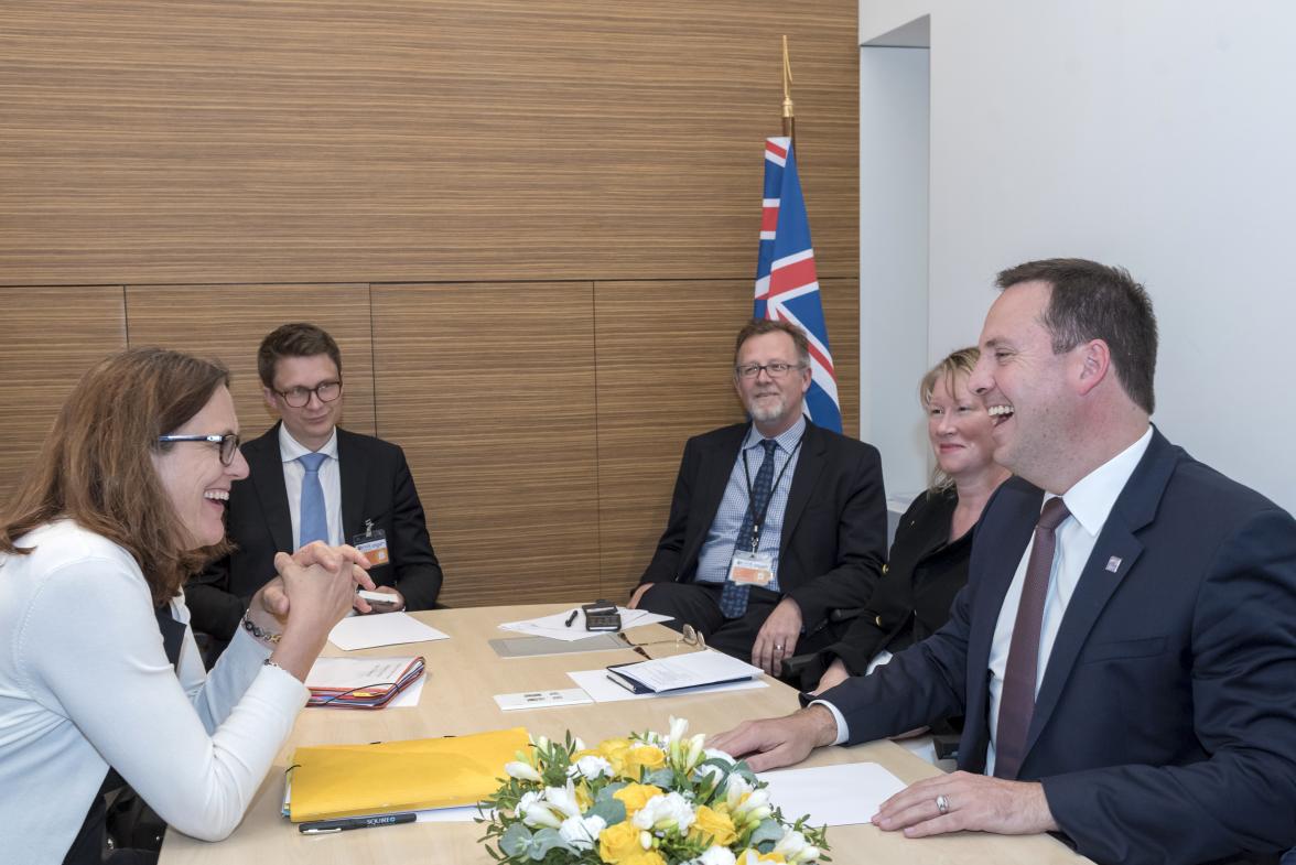 Trade, Tourism and Investment Minister, Steven Ciobo meeting with the EU Trade Commissioner, Cecilia Malmström in the margins of the Ministerial Council Meeting at the OECD, 7 June 2017.