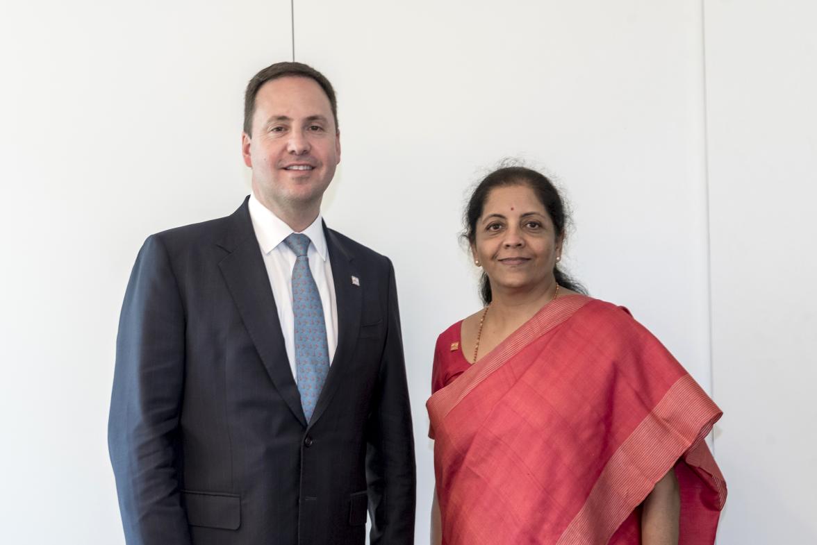 Trade, Tourism and Investment Minister Ciobo and Ms Nirmala Sitharaman, Minister for Commerce and Industry during a bilateral meeting at the OECD Paris, 8 June 2017