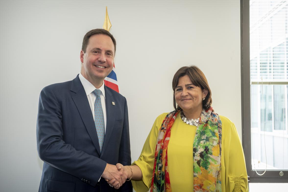 The Hon Steven Ciobo MP meeting with Colombia’s Minister of Trade, Maria Lorena Gutierrez at the OECD in Paris on 31st May, 2018.