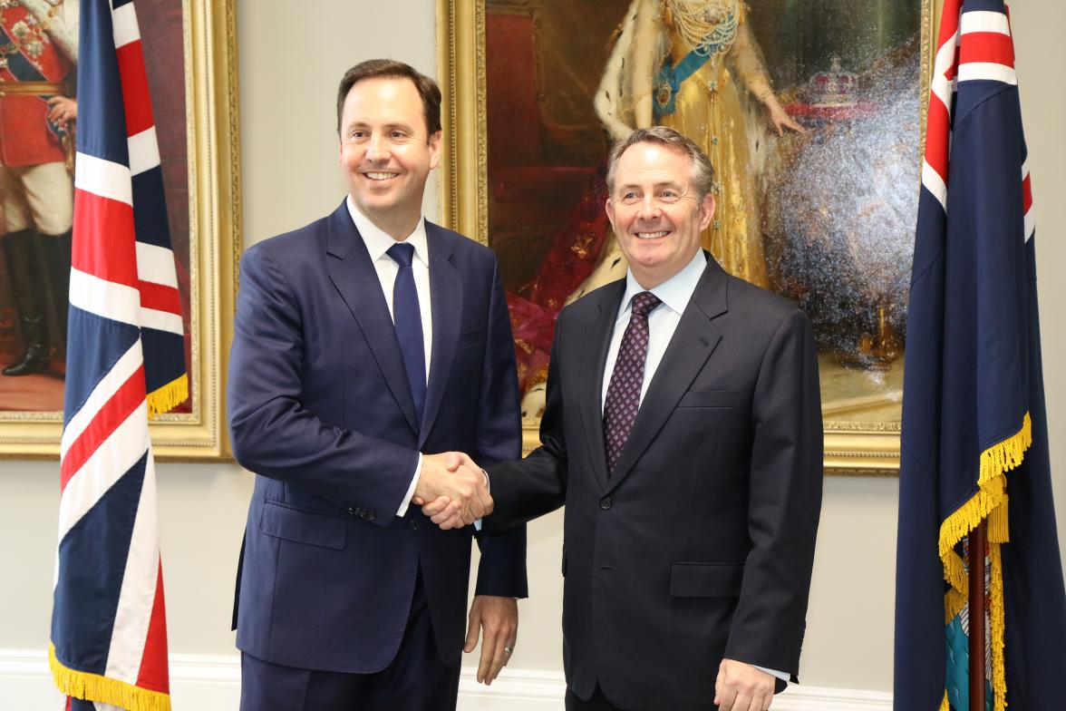 The Hon. Steven Ciobo MP Minster for Trade, Tourism and Investment with the Rt Hon Liam Fox MP