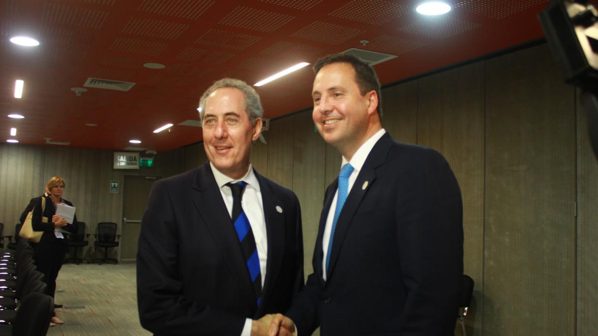 Minister for Trade, Tourism and Investment, Steven Ciobo meets with US Trade Representative, Mr Michael Froman. Credit: DFAT