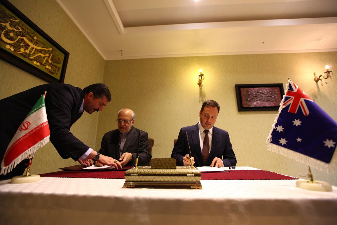 Minister Ciobo and Minister Nematzadeh signed a Memorandum of Understanding to strength bilateral trade and investment between Australia and Iran.