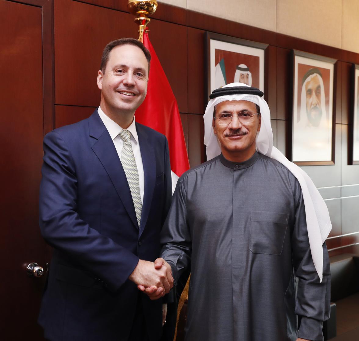 Trade, Tourism and Investment Minister Steven Ciobo and UAE Minister of Economy HE Mr Sultan Al Mansouri meet to discuss bilateral trade and investment issues.