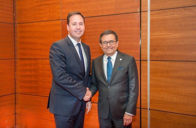 Meeting between Minister for Trade, Tourism and Investment, the Hon Steven Ciobo MP, and Mexico’s Secretary of the Economy, Ildefonso Guajardo Villareal on the sidelines of APEC MRT in Hanoi, May 2017. Photo credit: DFAT/Hieu Nguyen