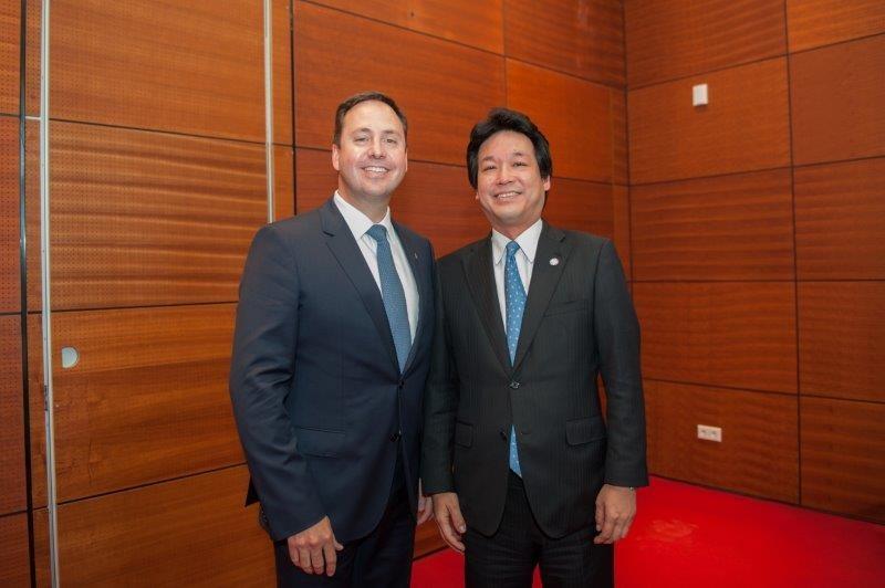 Meeting between Minister for Trade, Tourism and Investment, the Hon Steven Ciobo MP, and Mr Kentaro Sonoura, State Minister for Foreign Affairs of Japan on the sidelines of APEC MRT Meeting in Hanoi. Photo credit: DFAT/Hieu Nguyen