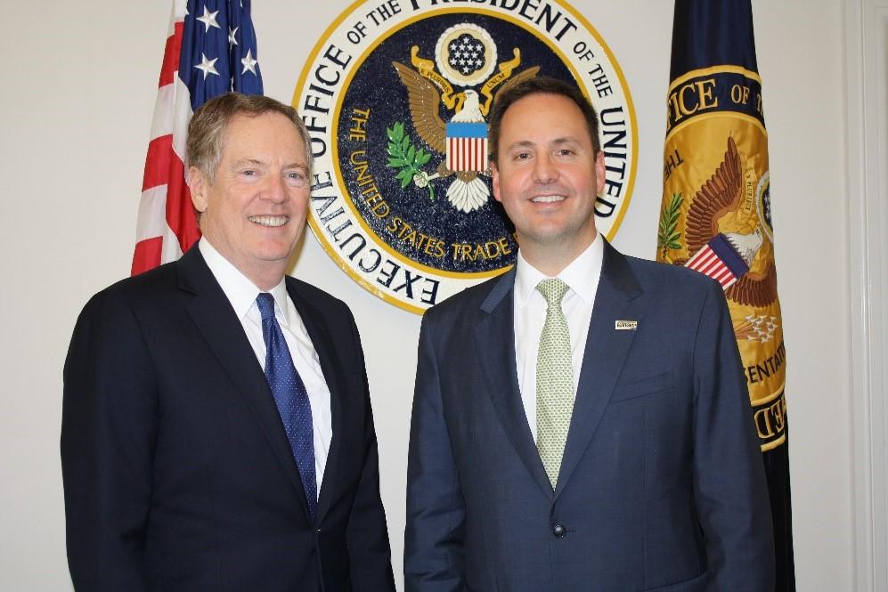 Australian Trade, Tourism and Investment Minister Steven Ciobo and United States Trade Representative Robert Lighthizer in Washington DC on N5 October 2017