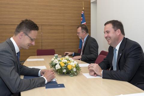 Trade, Tourism and Investment Minister, Steven Ciobo meeting with Hungarian Minister of Foreign Affairs and Trade, Péter Szijjártó in the margins of the Ministerial Council Meeting at the OECD, 8 June 2017.