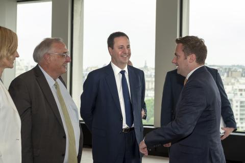 The Hon Steven Ciobo MP meeting with Naval Group CEO Herve Guillou at the Australian Embassy in Paris on 29 May, 2018.