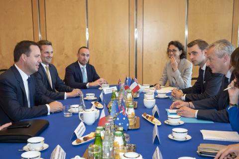 The Hon Steven Ciobo MP meeting with the French Minister for the Economy and Finance, Bruno Le Maire at Bercy in Paris on 29 May, 2018.