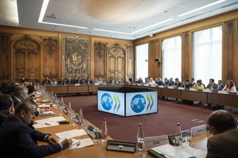 The Hon Steven Ciobo MP chairing the WTO informal meeting at the OECD in Paris on 31st May, 2018.