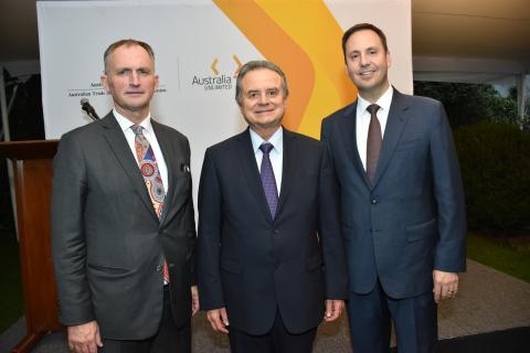 Australian Ambassador David Engel, Minister for Energy Pedro Joaquin Coldwell and Minister Ciobo