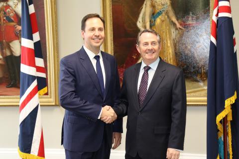 The Hon. Steven Ciobo MP Minster for Trade, Tourism and Investment with the Rt Hon Liam Fox MP