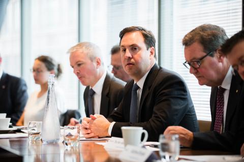 Minister for Trade, Tourism and Investment, Steven Ciobo, hosts a roundtable with City UK with the UK finance sector about Australia – UK services trade, worth $12 billion last year.